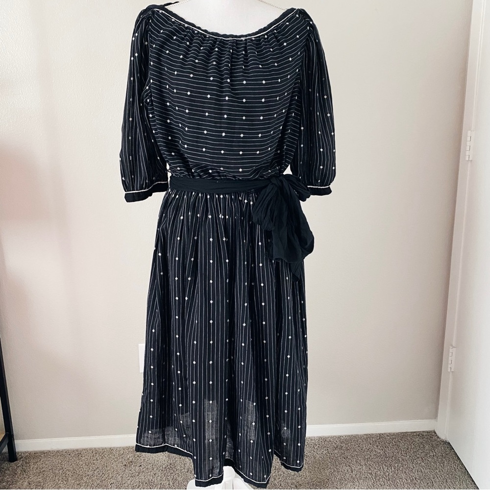 Vintage Black Striped Dress